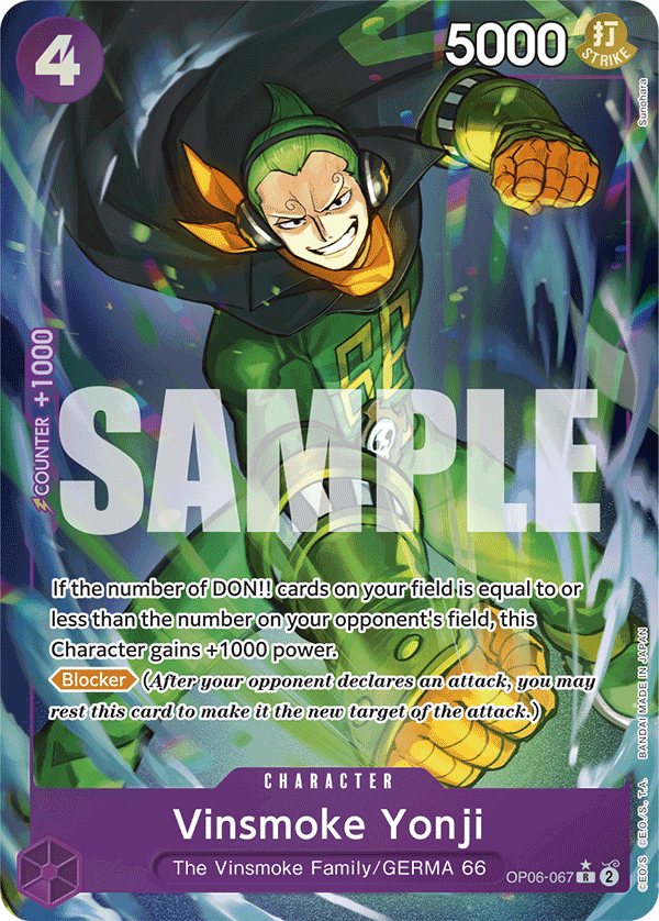 Vinsmoke Yonji PRB01 OP06-067 FA Full Art o Foliada Texturizada