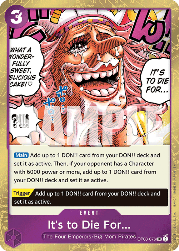 It's to Die For (Pirate Foil)  PRB02 OP08-076 PF