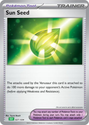 Sun Seed Pokémon Trading Card Game Classic—Venusaur SET-027