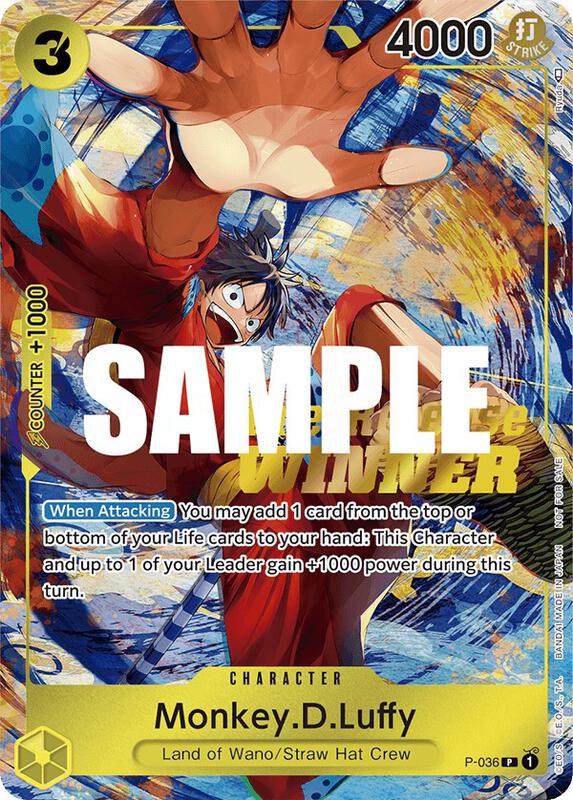 Monkey.D.Luffy (Pre-Release Tournament) (Winner) , Promo P-036 (2)