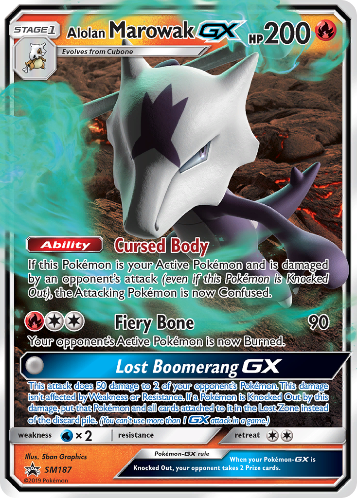 Alolan MarowakGX (SM Black Star Promos SET) (Pokémon) (Stage 1, GX) (Fire) (HP: 200) (Promo) (PKM SM Black Star Promos SET-108)
