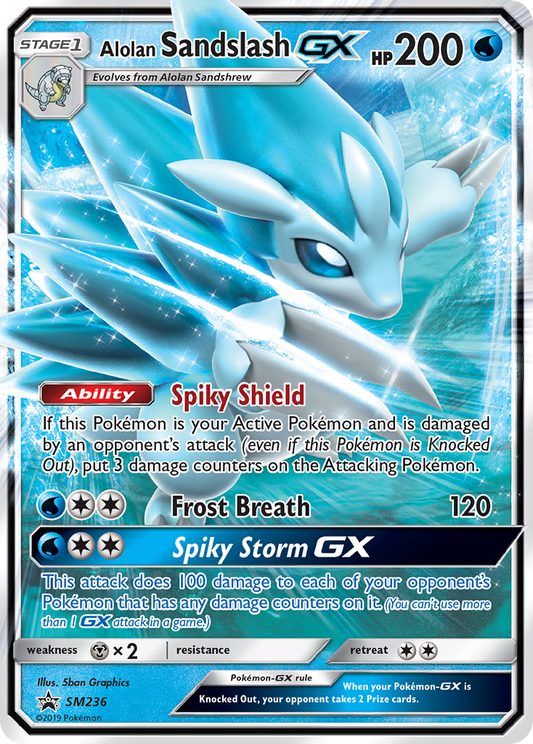 Alolan SandslashGX (SM Black Star Promos SET) (Pokémon) (Stage 1, GX) (Water) (HP: 200) (Promo) (PKM SM Black Star Promos SET-162)