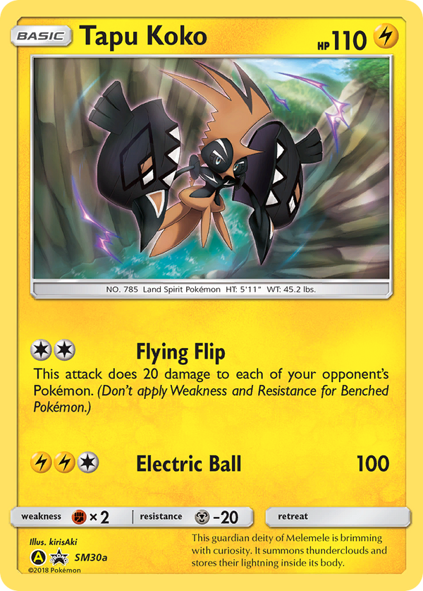 Tapu Koko - SM Black Star Promos SET-SM30a
