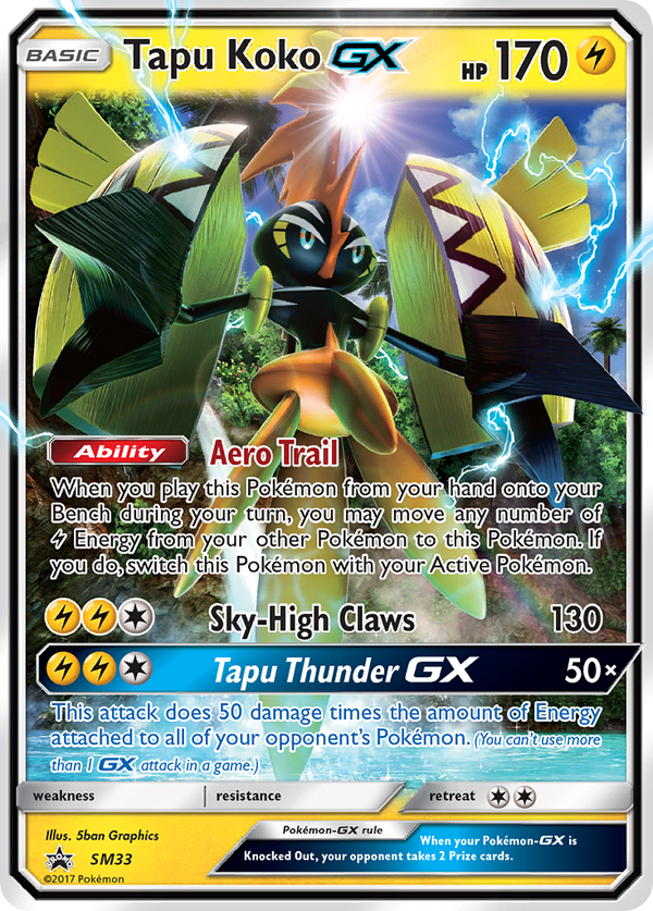 Tapu Koko-GX - SM Black Star Promos SET-SM33
