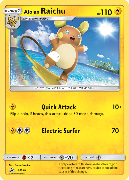 Alolan Raichu (SM Black Star Promos SET) (Pokémon) (Stage 1) (Lightning) (HP: 110) (Promo) (PKM SM Black Star Promos SET-217)