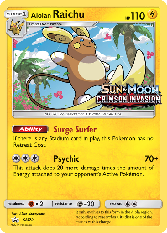 Alolan Raichu (SM Black Star Promos SET) (Pokémon) (Stage 1) (Lightning) (HP: 110) (Promo) (PKM SM Black Star Promos SET-224)