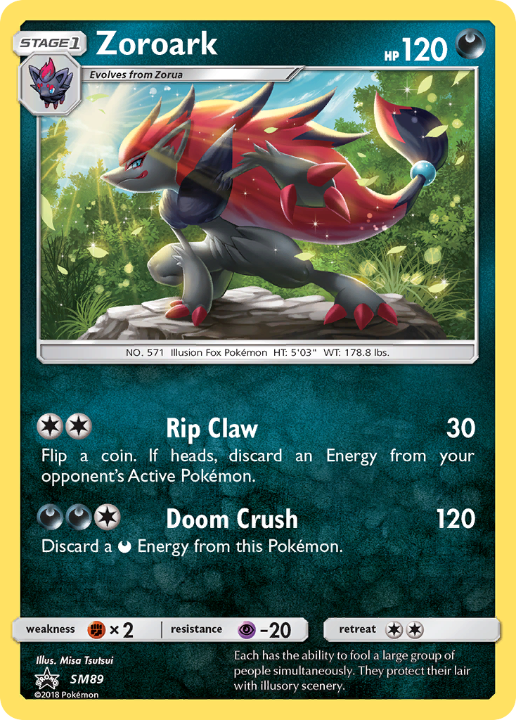 Zoroark (SM Black Star Promos SET) (Pokémon) (Stage 1) (Darkness) (HP: 120) (Promo) (PKM SM Black Star Promos SET-241)