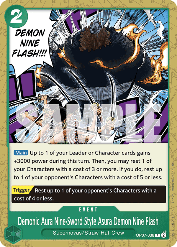 Demonic Aura Nine-Sword Style Asura Demon Nine Flash ST24 OP07-036
