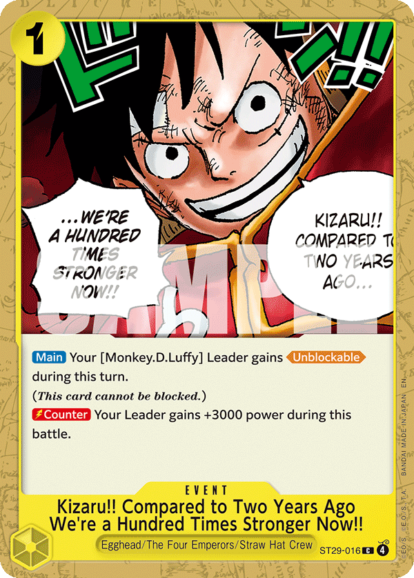 Kizaru!! Compared to Two Years Ago We're a Hundred Times Stronger Now!! ST29-016