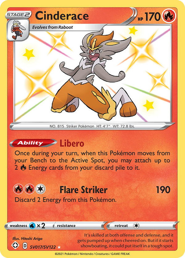 Cinderace - Shining Fates Shiny Vault SET-SV017