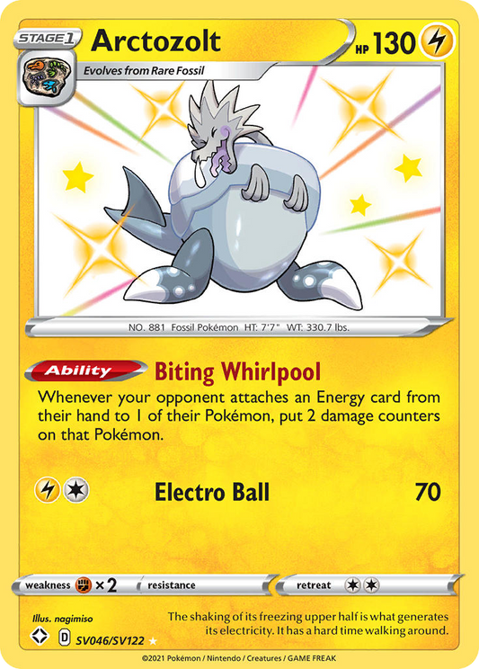 Arctozolt (Shining Fates Shiny Vault SET) (Pokémon) (Stage 1) (Lightning) (HP: 130) (Rare Shiny) (PKM Shining Fates Shiny Vault SET-46)