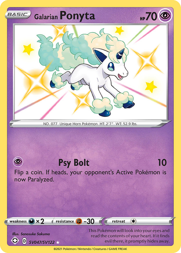 Galarian Ponyta - Shining Fates Shiny Vault SET-SV047