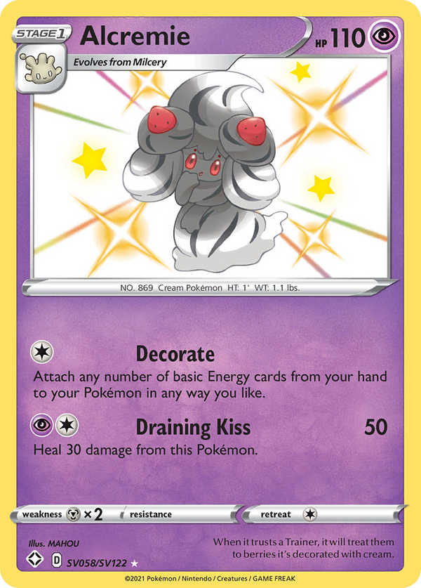 Alcremie (Shining Fates Shiny Vault SET) (Pokémon) (Stage 1) (Psychic) (HP: 110) (Rare Shiny) (PKM Shining Fates Shiny Vault SET-58)