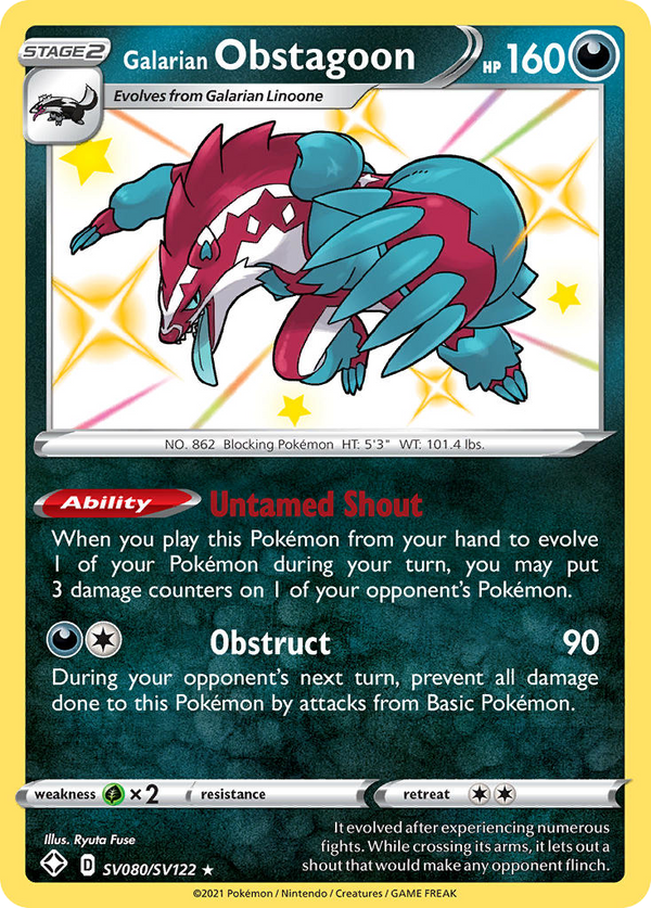 Galarian Obstagoon - Shining Fates Shiny Vault SET-SV080