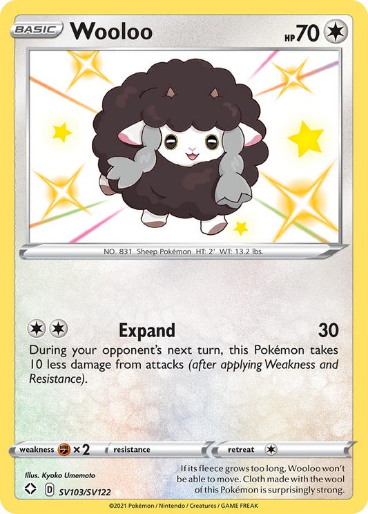 Wooloo (Shining Fates Shiny Vault SET) (Pokémon) (Basic) (Colorless) (HP: 70) (Rare Shiny) (PKM Shining Fates Shiny Vault SET-103)