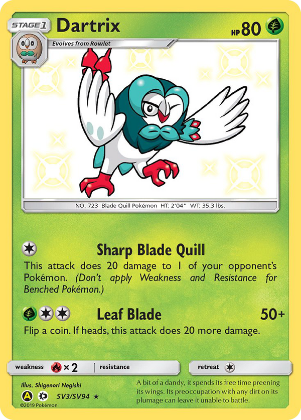 Dartrix - Hidden Fates Shiny Vault SET-SV3