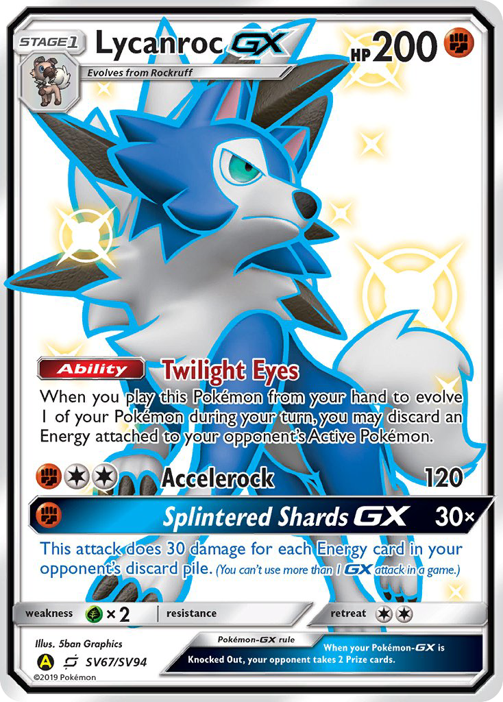 Lycanroc-GX - Hidden Fates Shiny Vault SET-SV67