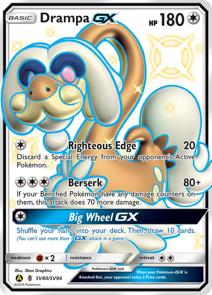 Drampa-GX - Hidden Fates Shiny Vault SET-SV80