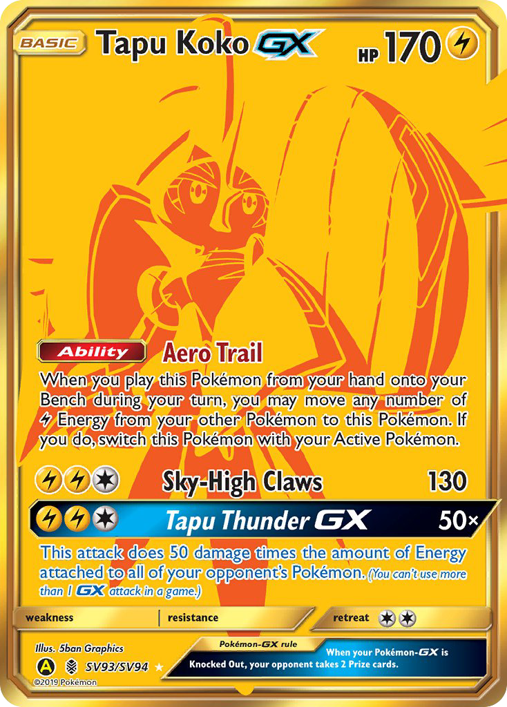 Tapu Koko-GX - Hidden Fates Shiny Vault SET-SV93