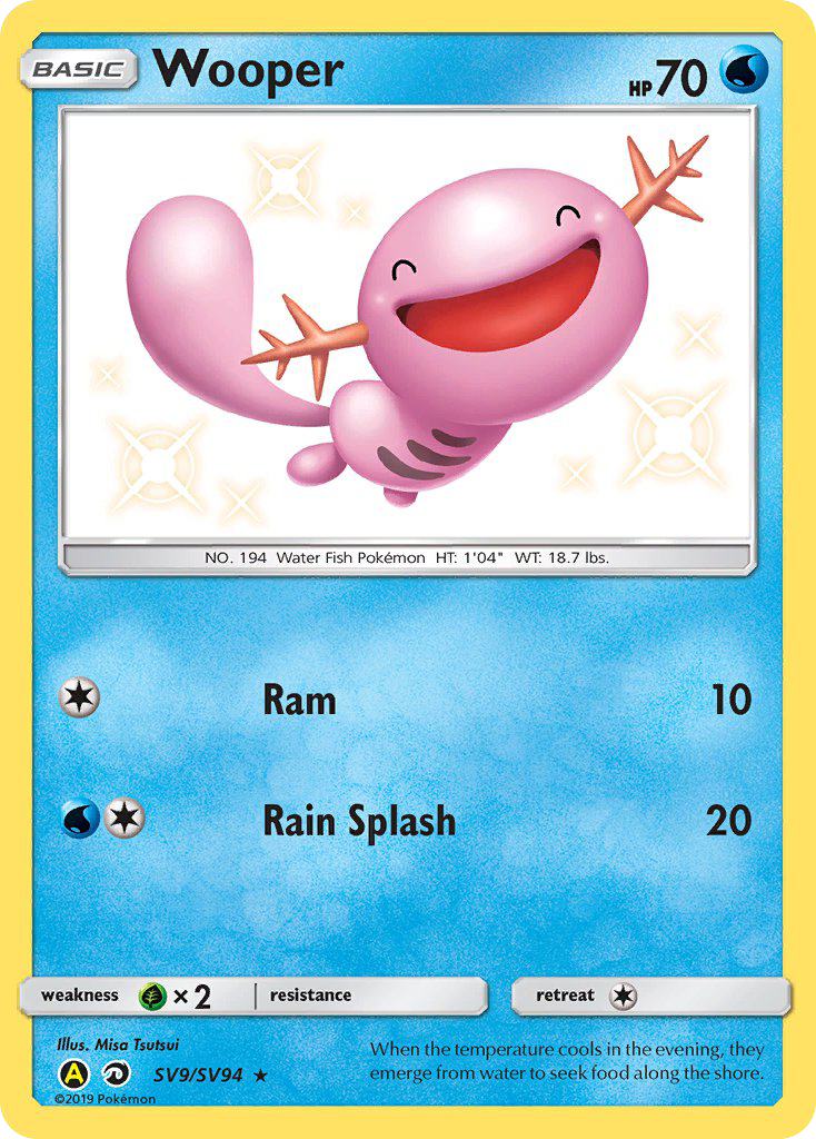 Wooper (Hidden Fates Shiny Vault SET) (Pokémon) (Basic) (Water) (HP: 70) (Rare Shiny) (PKM Hidden Fates Shiny Vault SET-89)