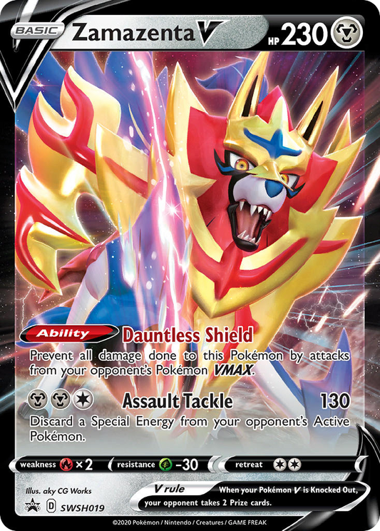 Zamazenta V (SWSH Black Star Promos SET) (Pokémon) (Basic, V) (Metal) (HP: 230) (Promo) (PKM SWSH Black Star Promos SET-19)