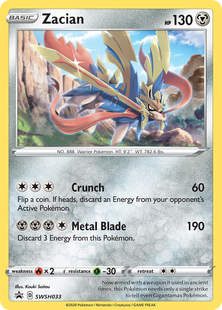 Zacian (SWSH Black Star Promos SET) (Pokémon) (Basic) (Metal) (HP: 130) (Promo) (PKM SWSH Black Star Promos SET-33)