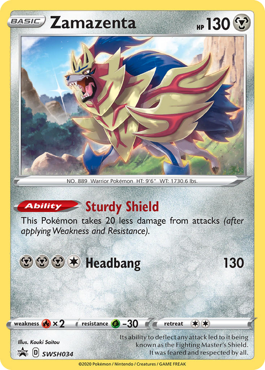Zamazenta (SWSH Black Star Promos SET) (Pokémon) (Basic) (Metal) (HP: 130) (Promo) (PKM SWSH Black Star Promos SET-34)