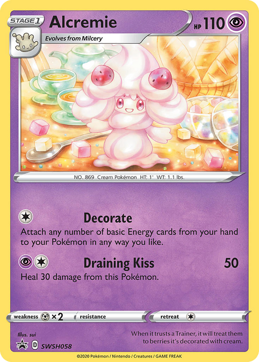 Alcremie (SWSH Black Star Promos SET) (Pokémon) (Stage 1) (Psychic) (HP: 110) (Promo) (PKM SWSH Black Star Promos SET-58)