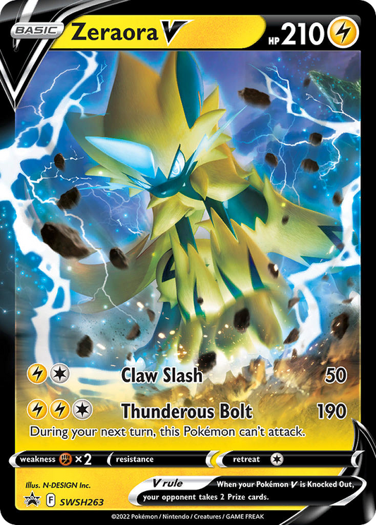 Zeraora V (SWSH Black Star Promos SET) (Pokémon) (Basic, V) (Lightning) (HP: 210) (Promo) (PKM SWSH Black Star Promos SET-263)