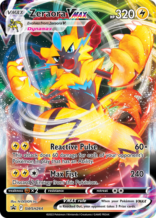 Zeraora VMAX (SWSH Black Star Promos SET) (Pokémon) (VMAX) (Lightning) (HP: 320) (Promo) (PKM SWSH Black Star Promos SET-264)