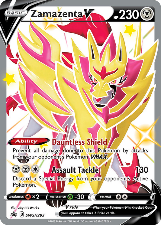Zamazenta V (SWSH Black Star Promos SET) (Pokémon) (Basic, V) (Metal) (HP: 230) (Promo) (PKM SWSH Black Star Promos SET-293)