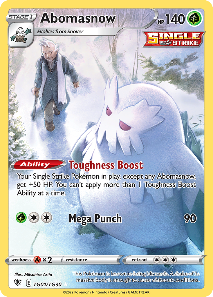 Abomasnow (Astral Radiance Trainer Gallery SET) (Pokémon) (Stage 1, Single Strike) (Grass) (HP: 140) (Trainer Gallery Rare Holo) (PKM Astral Radiance Trainer Gallery SET-1)