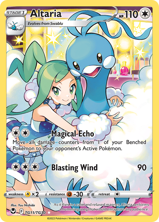 Altaria (Silver Tempest Trainer Gallery SET) (Pokémon) (Stage 1) (Colorless) (HP: 110) (Trainer Gallery Rare Holo) (PKM Silver Tempest Trainer Gallery SET-11)
