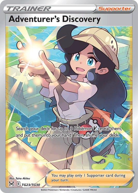 Adventurer's Discovery (Lost Origin Trainer Gallery SET) (Trainer) (Supporter) (Rare Ultra) (PKM Lost Origin Trainer Gallery SET-23)