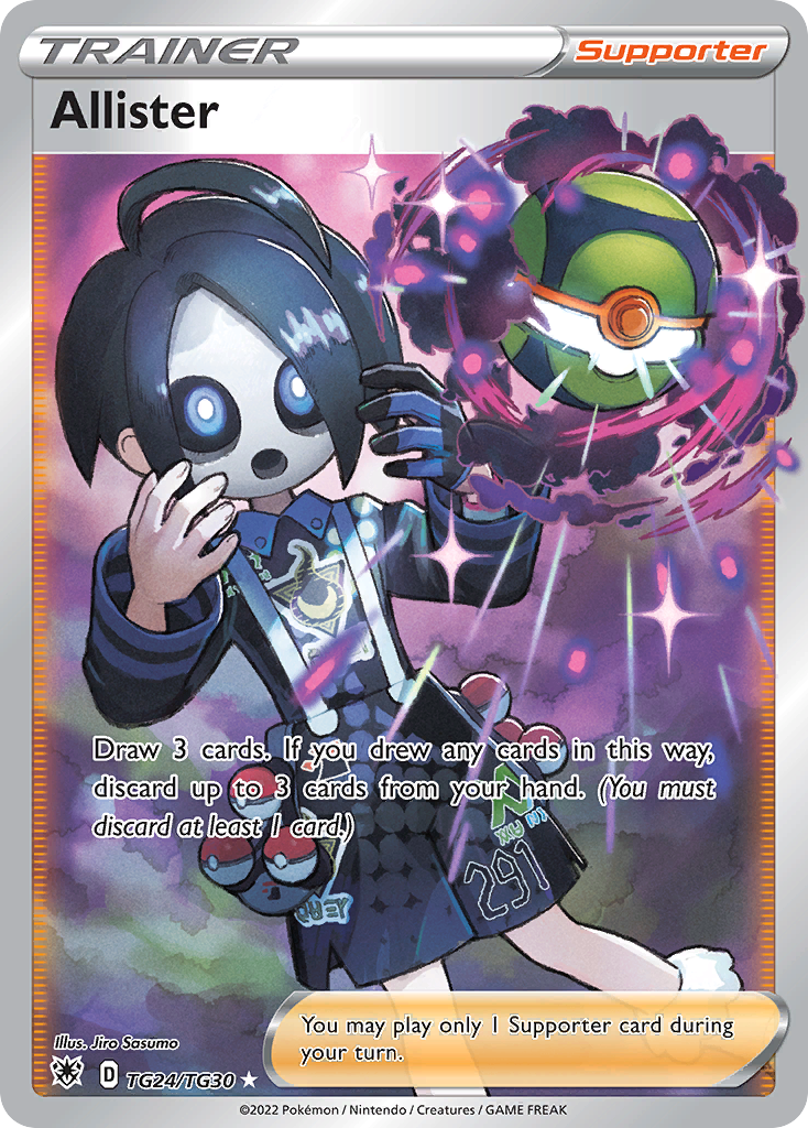 Allister (Astral Radiance Trainer Gallery SET) (Trainer) (Supporter) (Rare Ultra) (PKM Astral Radiance Trainer Gallery SET-24)