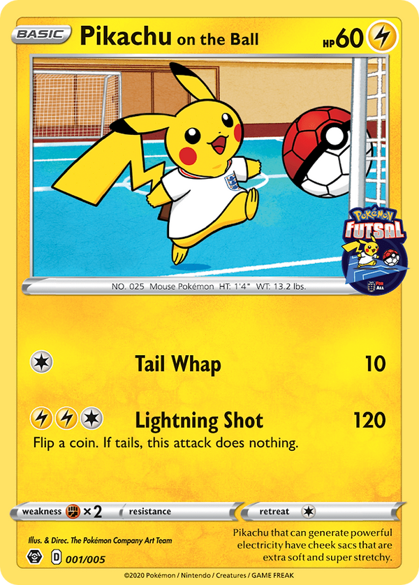 Pikachu on the Ball Pokémon Futsal Promos 2020 SET-001