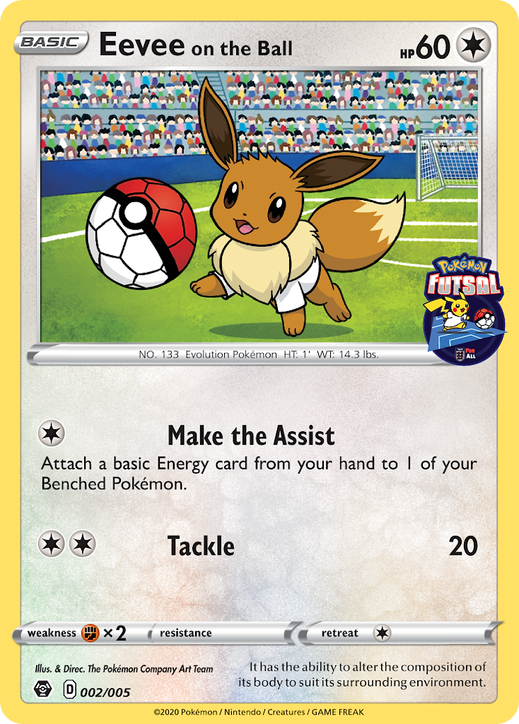 Eevee on the Ball Pokémon Futsal Promos 2020 SET-002
