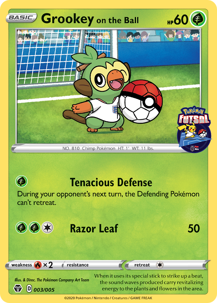 Grookey on the Ball Pokémon Futsal Promos 2020 SET-003