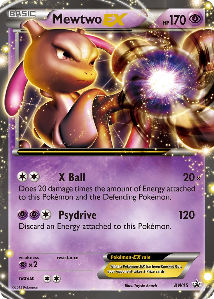 Mewtwo-EX Black & White Promos SET-BW45