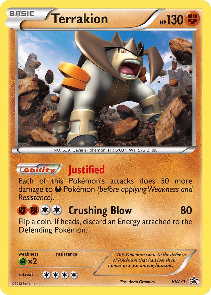 Terrakion Black & White Promos SET-BW71