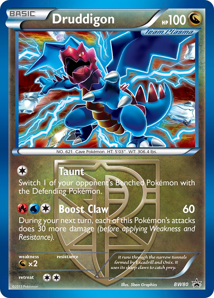Druddigon Black & White Promos SET-BW80
