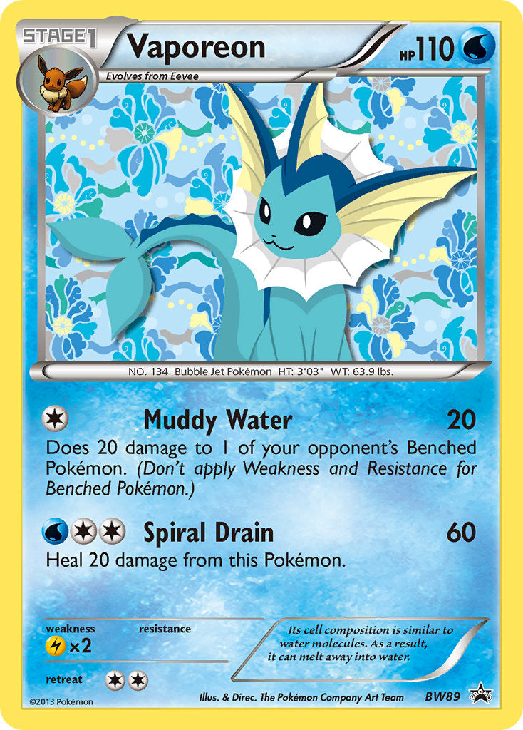Vaporeon Black & White Promos SET-BW89