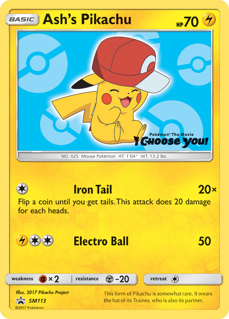 Ash’s Pikachu Sun & Moon Promos SET-SM113
