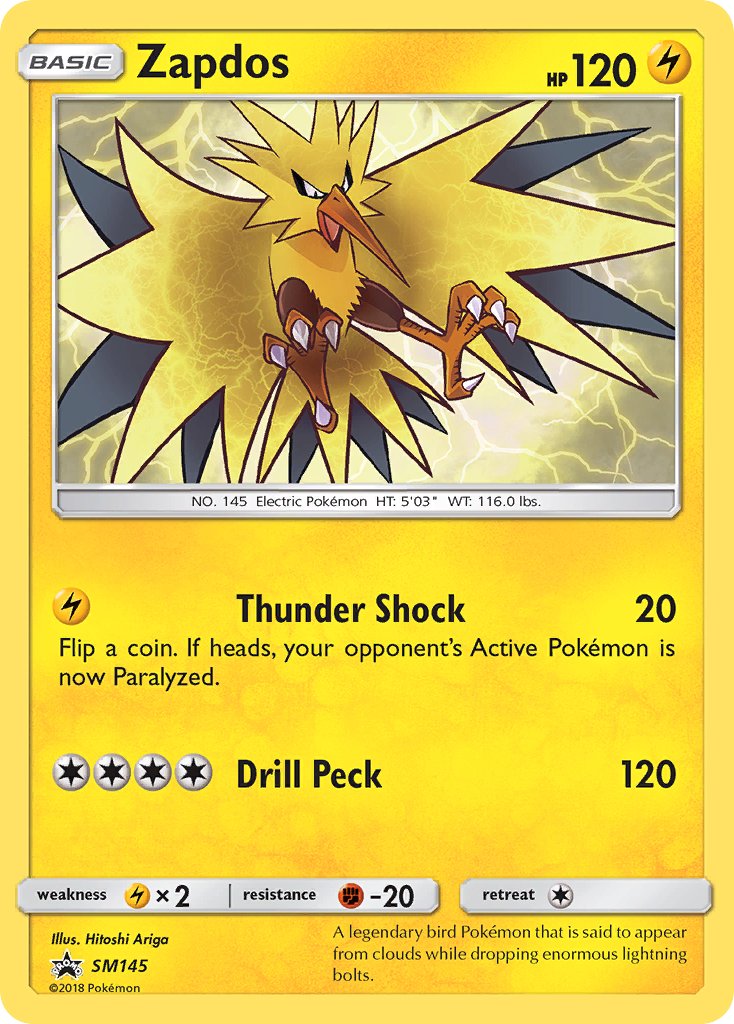 Zapdos Sun & Moon Promos SET-SM145