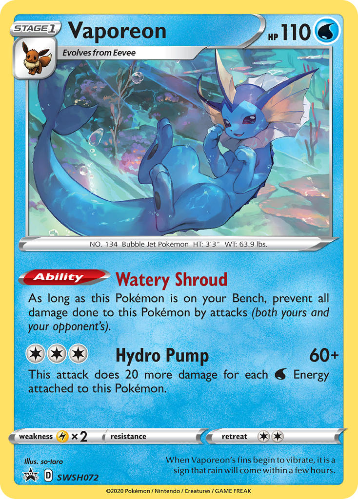 Vaporeon Sword & Shield Promos SET-SWSH072