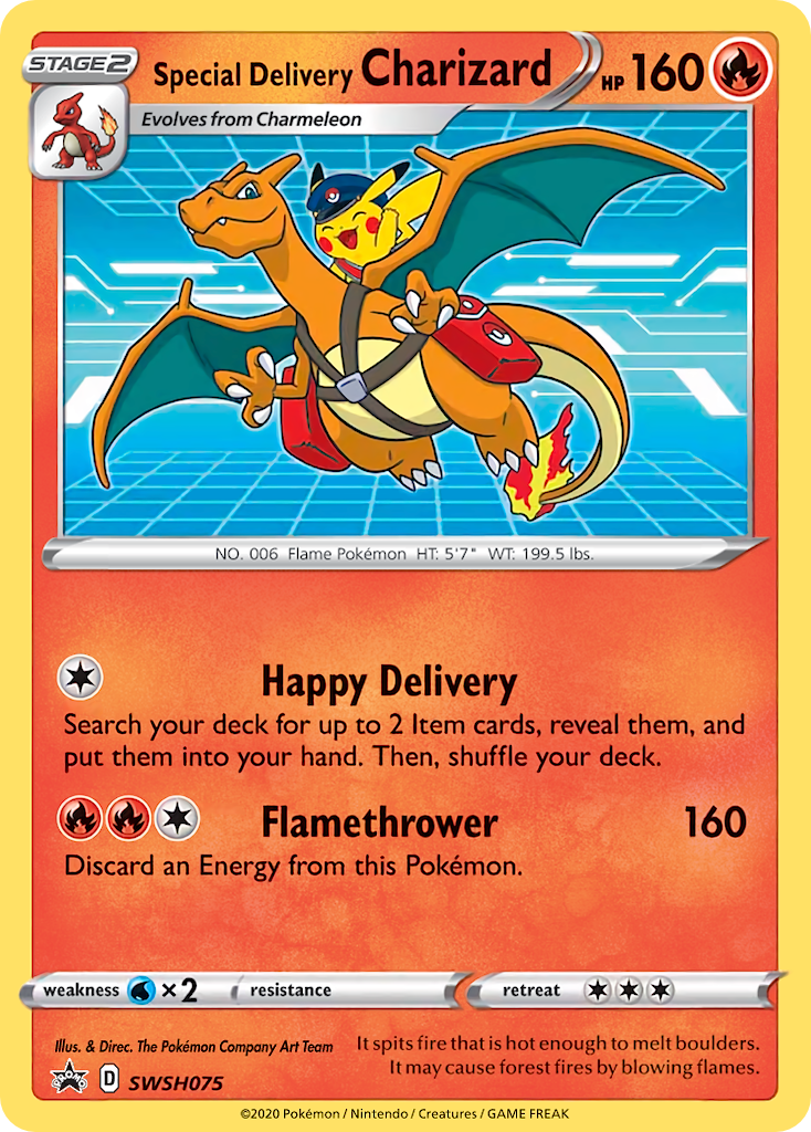 Special Delivery Charizard Sword & Shield Promos SET-SWSH075