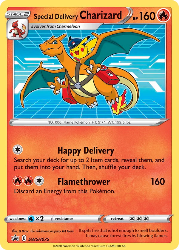 Special Delivery Charizard Sword & Shield Promos SET-SWSH075