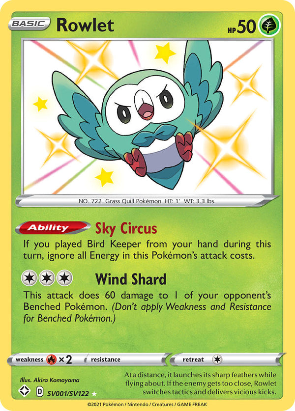 Rowlet Shining Fates SET-SV001