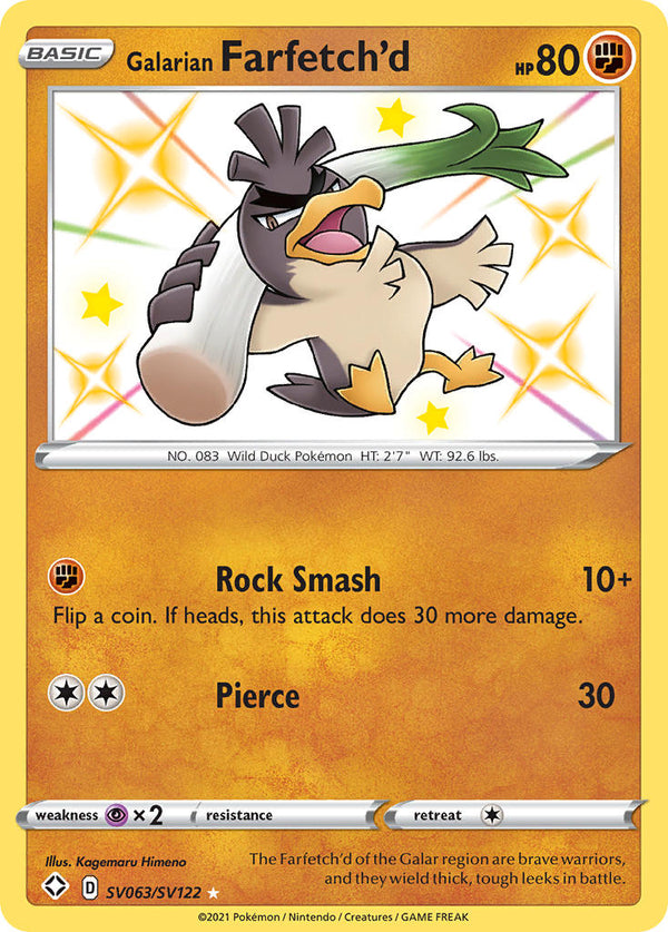 Galarian Farfetch’d Shining Fates SET-SV063