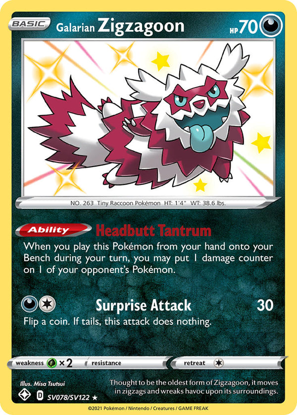 Galarian Zigzagoon Shining Fates SET-SV078